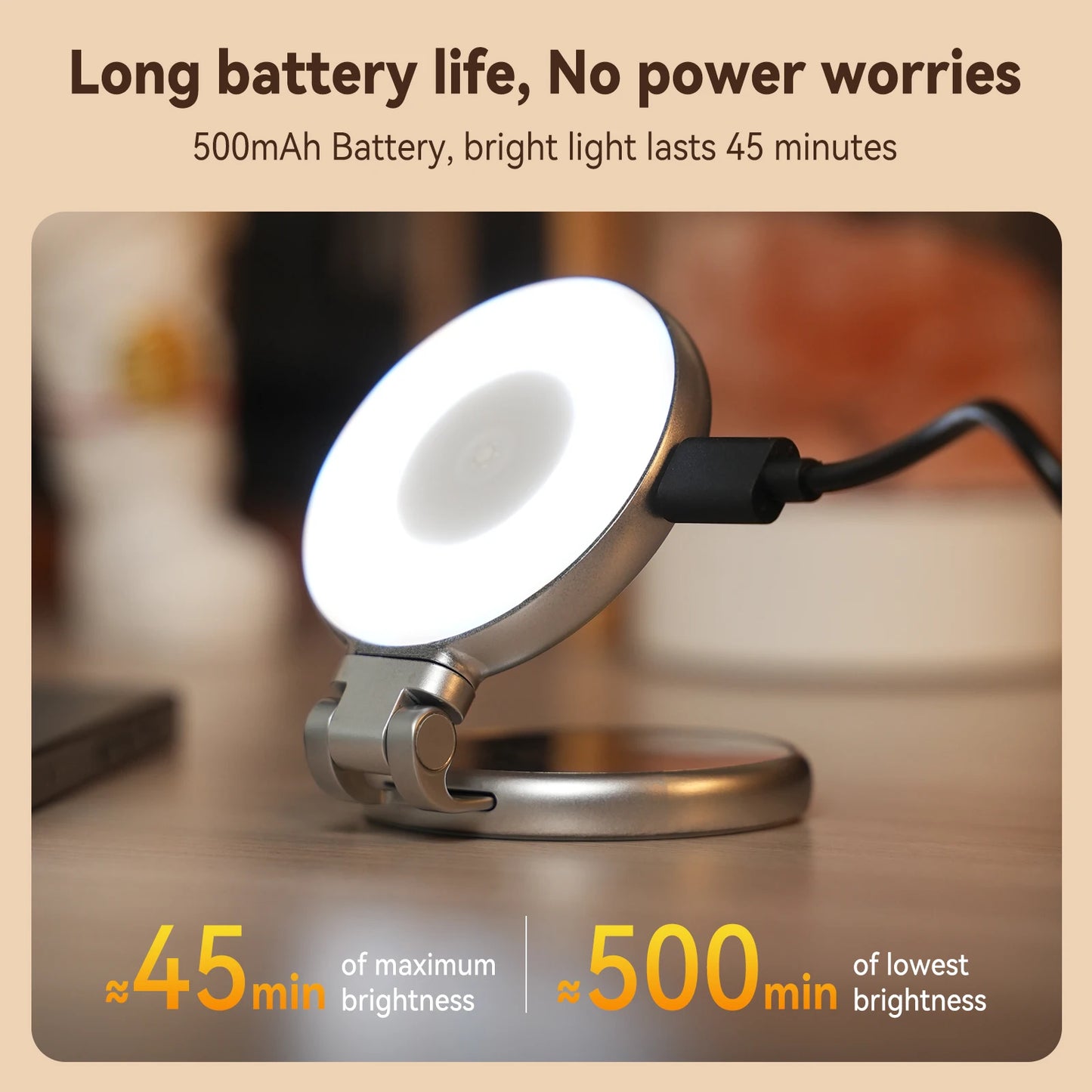 Magnetic Smartphone Fill Light – Adjustable Brightness for All Phones