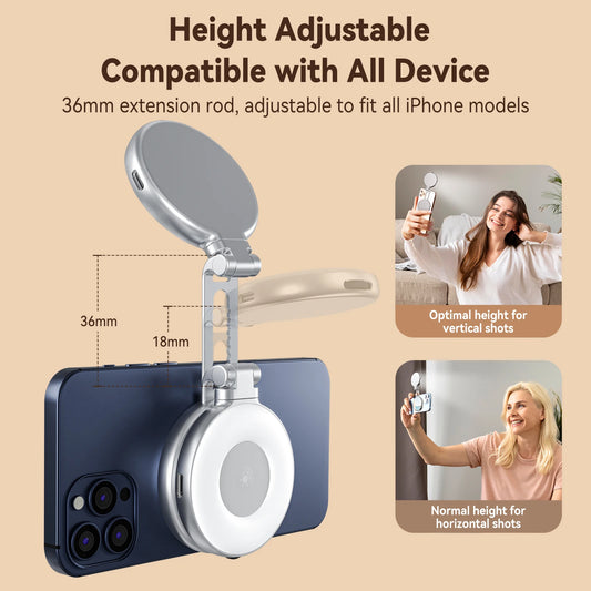 Magnetic Smartphone Fill Light – Adjustable Brightness for All Phones